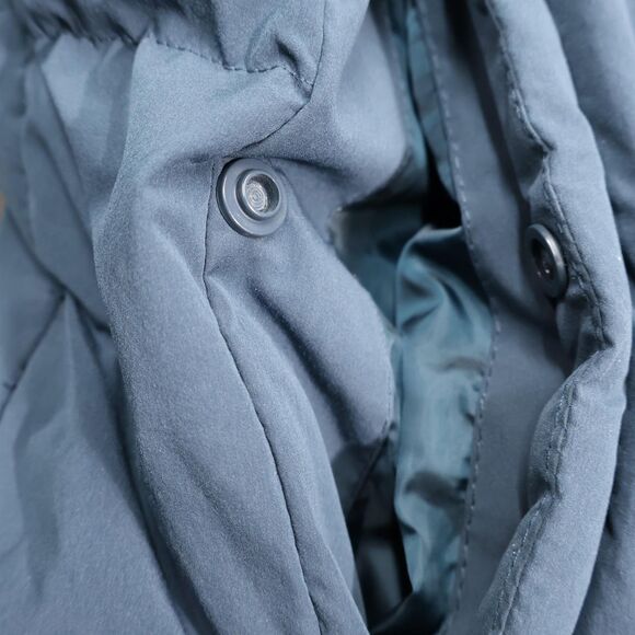 Zara Mens Puffer Bomber Jacket XL Blue Sherpa Lined Collar Full Zip Coat - Picture 5 of 16